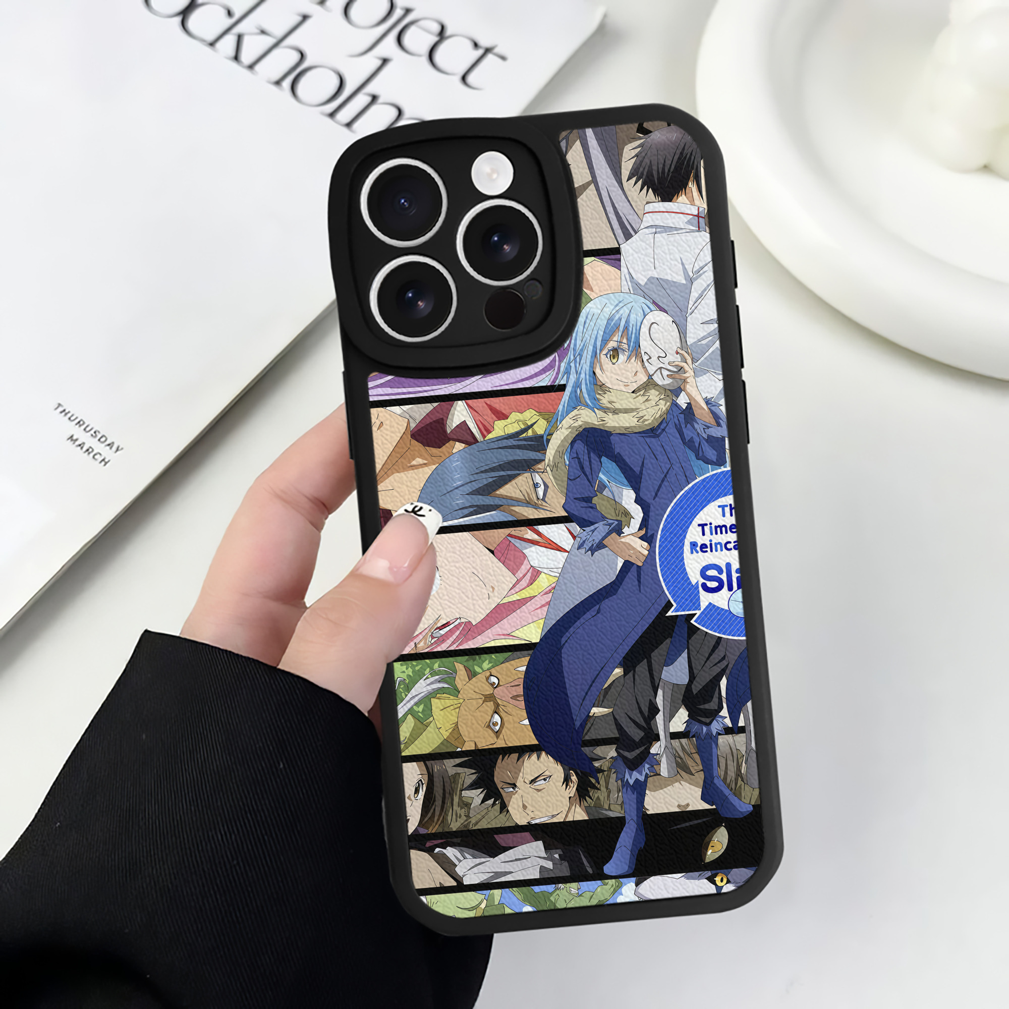 （画像用） 転スラ Regarding Reincarnated to Slime 【iPhone 16シリーズ対応】シリコンスマホケース（レザー調） 材質：シリコン